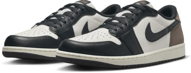 Air Jordan 1 Low 'Mocha' Sneakers - Brown/White/Black