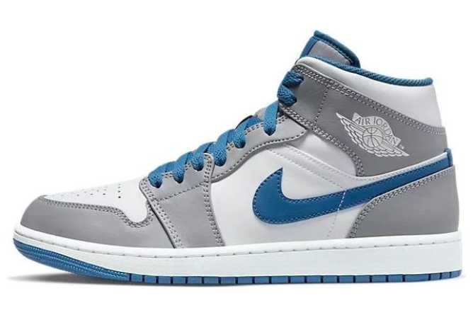 Air Jordan 1 Mid 'Cement Grey True Blue' Sneakers (DQ8426-014)