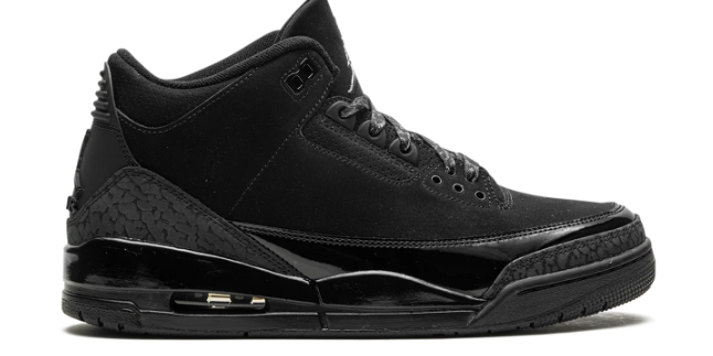 Air Jordan 3 'Black Cat' Sneakers - Black/Dark Charcoal