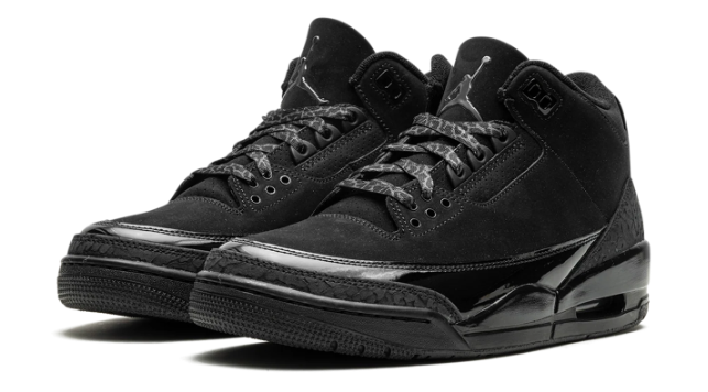 Air Jordan 3 'Black Cat' Sneakers - Black/Dark Charcoal