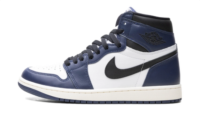 Air Jordan 1 Retro High OG 'Midnight Navy' Sneakers - Navy/White