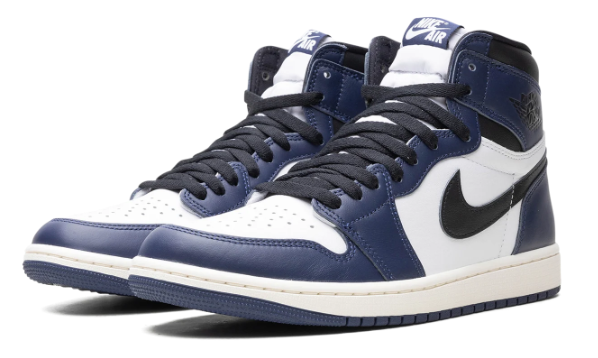 Air Jordan 1 Retro High OG 'Midnight Navy' Sneakers - Navy/White