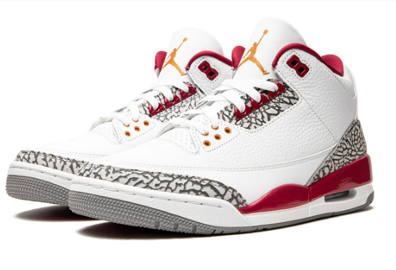 Air Jordan 3 'Cardinal' Sneakers - White/Cardinal Red/Light Curry